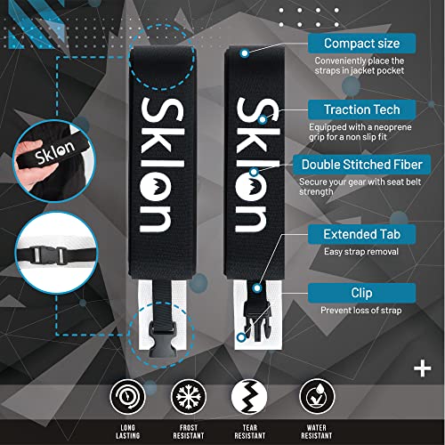 image for Sklon Ski Strap Fasteners - Rubber 2 Pack Carrier - Securely Transport