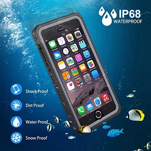 OUNNE iPhone 7 Plus Case-iPhone 8 Plus Case, Waterproof Snowproof Dustproof Shockproof with Touch ID Full Sealed Cover Waterproof Case for iPhone 7 Plus/8 Plus (Clear + Gray)
