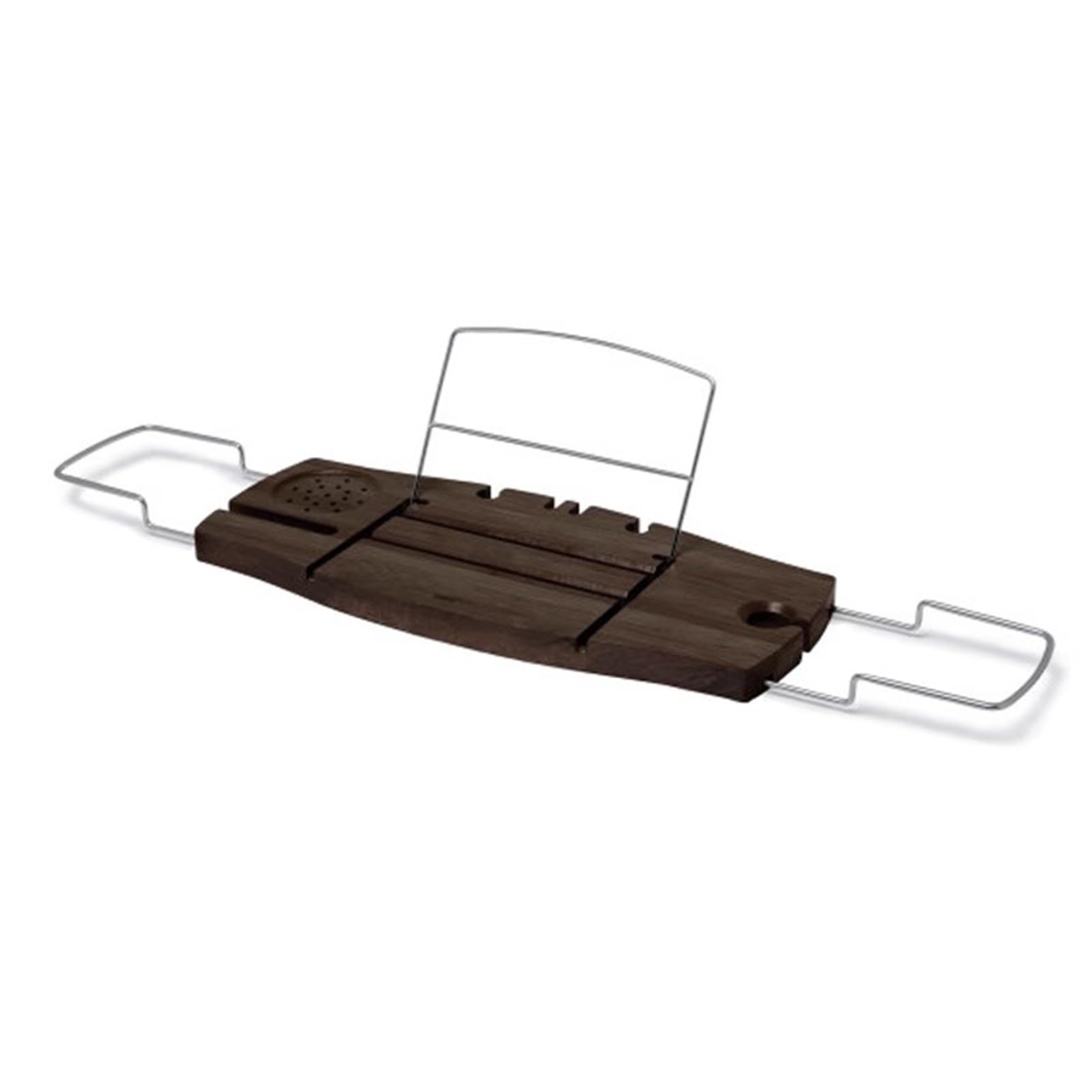 Plateau de baignoire en bois avec supports pliables et fente pour verre de vin relaxant