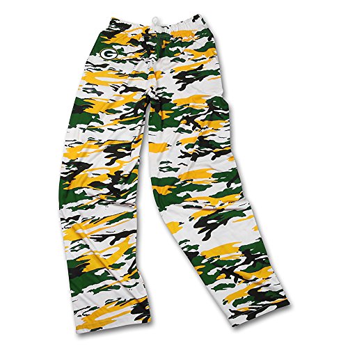 Zubaz NFL Green Bay Packers Men's Camo Print Team Logo Casual Active Pants, Medium, Green/Gold/Black