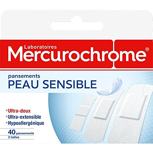 MERCUROCHROME - Pansements Peaux Sensibles 40 Pansements - le Lot De 3