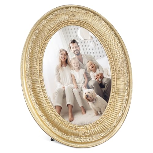 POPETPOP Marco De Ovalado Vintage De Dorada Para Decoración Del Marco Decorativo Para Mesa o Pared