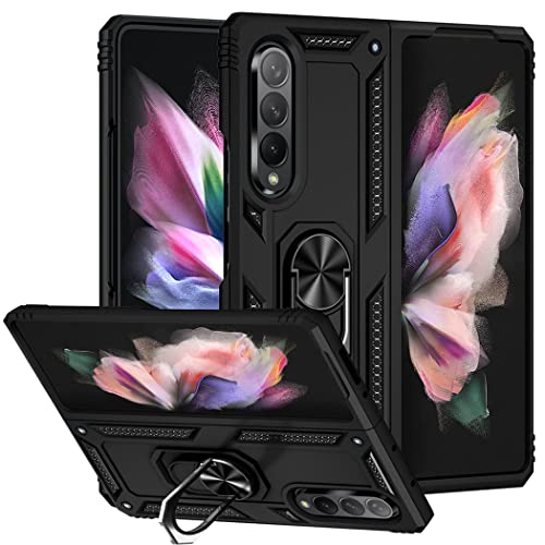 Coque Galaxy Z Fold 3 5G antichoc militaire avec anneau support pour SM-F926U