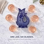 Glug Jug Bleu Cobalt Noir 1.5L Glugging en céramique en forme de poisson - Eau gorgante, vin, gin & Cocktail Pitcher, Cadeau en boîte, Conçu en Grande-Bretagne
