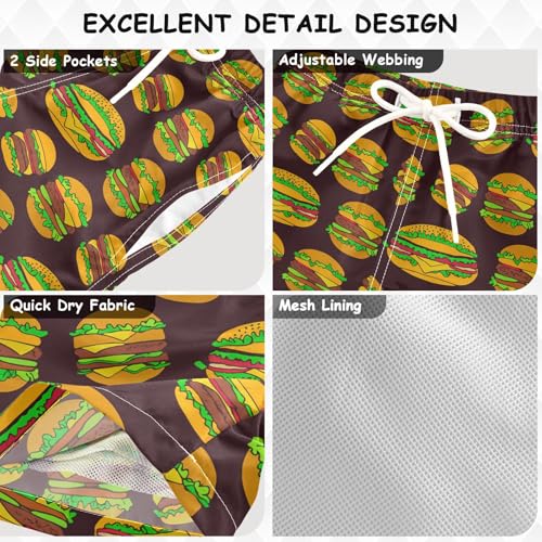 Boys Swim Trunks Hamburgers Toddler Swim Shorts Little Boys Bathing Suit Swimsuit Toddler Boy Swimwear 2T 202c16403
