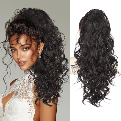 QGZ 20' Wavy Ponytail Extension, Claw Clip...