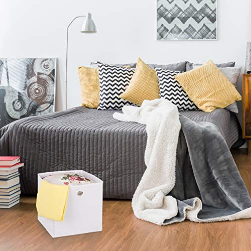 Relaxdays Aufbewahrungsbox 2er Set, quadratisch, Aufbewahrung für Regal, Stoffbox in Würfelform 30x30x30 cm, schwarz