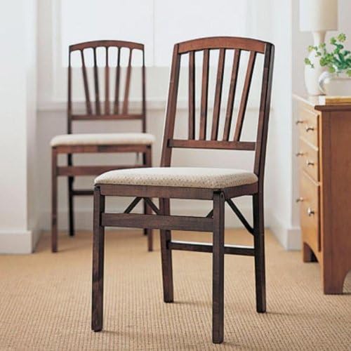 Folding Chairs Set of 2 (Cherry) (34" H x 16.5" W x 19.25" D) Home & Kitchen