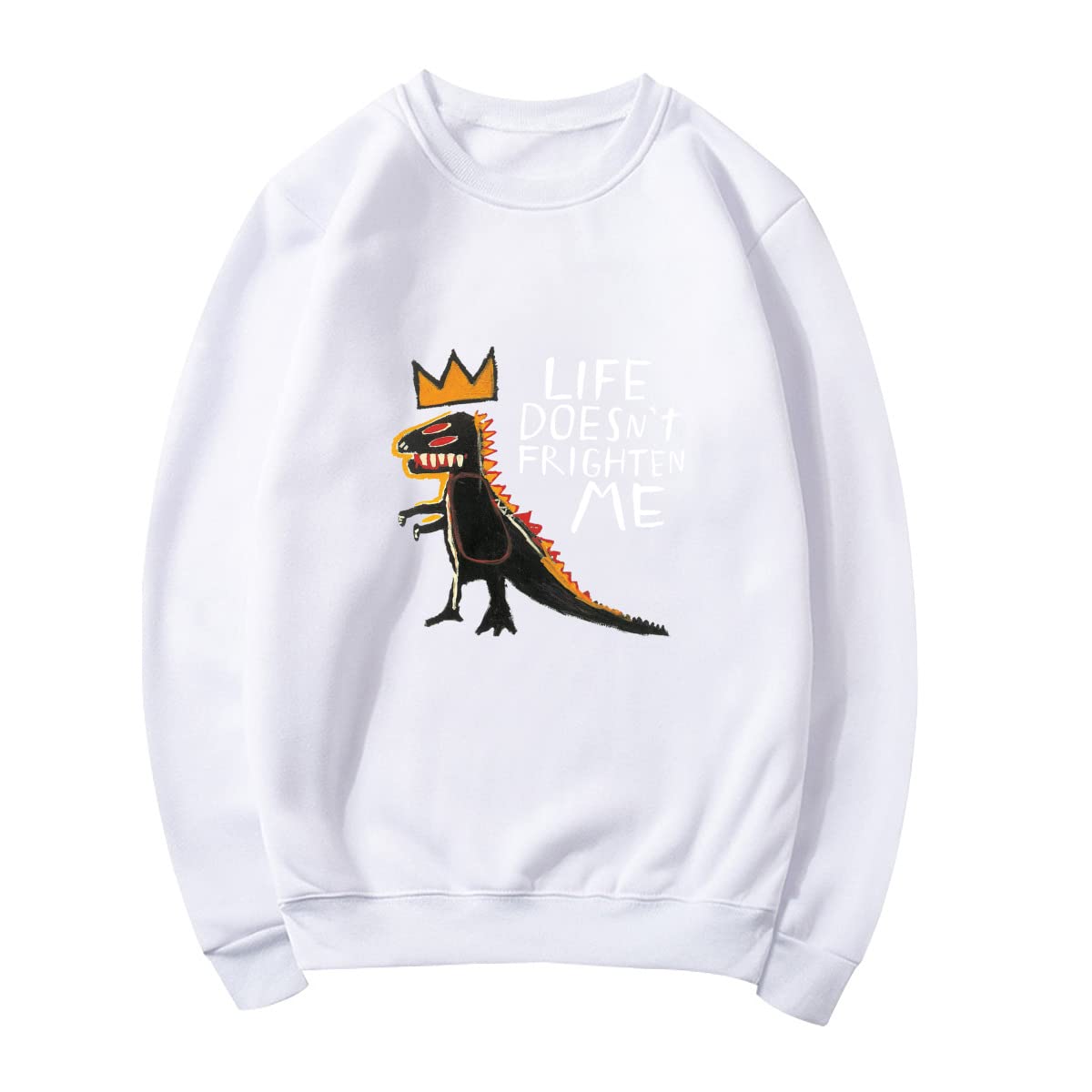 Amazon.co.jp: Jean-Michel Basquiat Men's Dinosaur Long Sleeve T-shirt,  Sweatshirt, Hoodie, Pullover, Top, Crew Neck, Tee, Training, Sports,  Casual, Round Collar, Warm, Stylish, Popular, Autumn/Winter, Spring,  Loungewear, S-2XL, White : Clothing, Shoes u0026