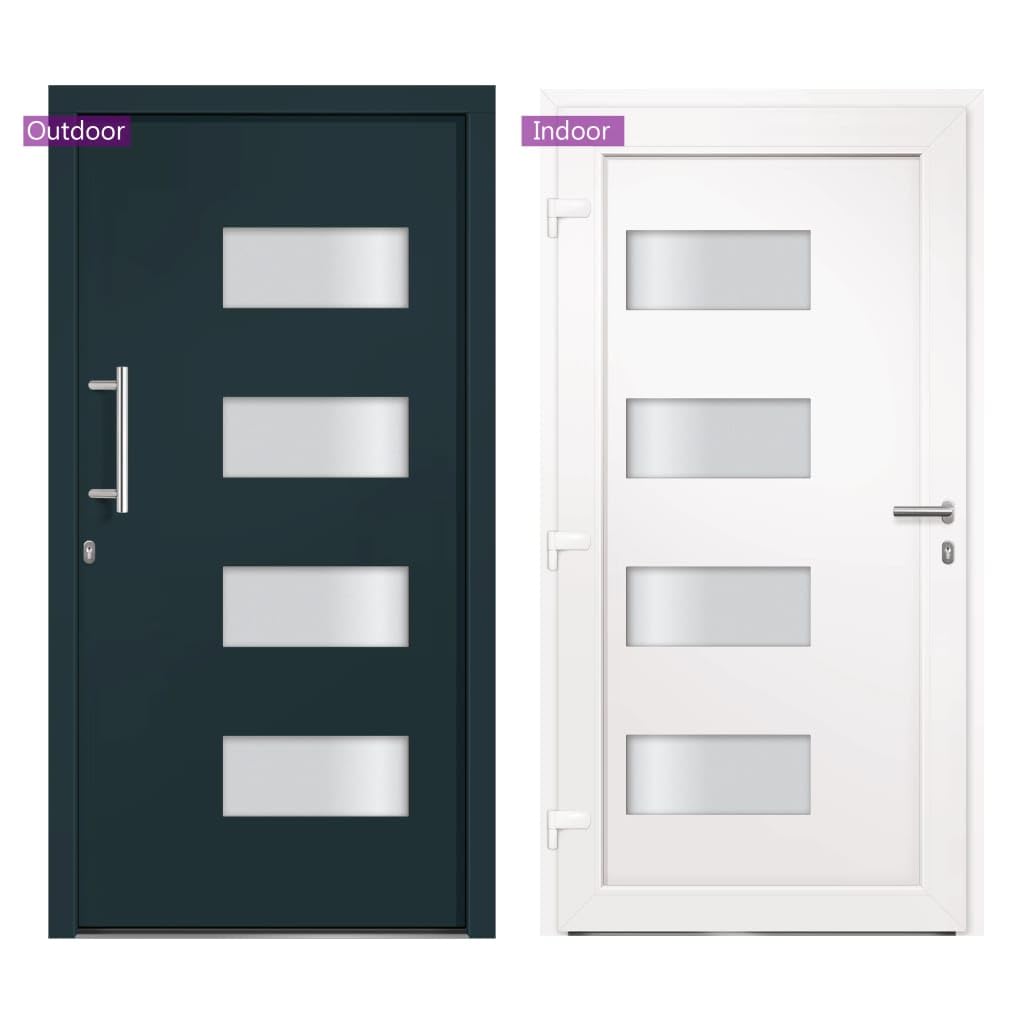 Willood Haustür Aluminium und PVC Anthrazit 110x210 cm Anthrazit Links