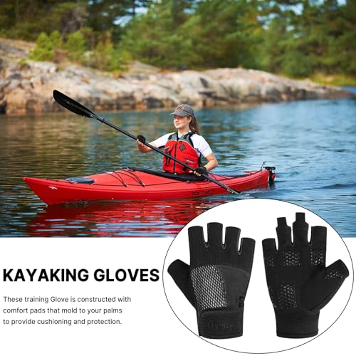 Image of ChinFun Kayaking Gloves 3 /4 Finger - Provide Cushioning and Protection | Resistant Palm and Grip, Easy to Take on and Off, Perfect for Diving, Sailing, Kayaking - Men, Women, Youth