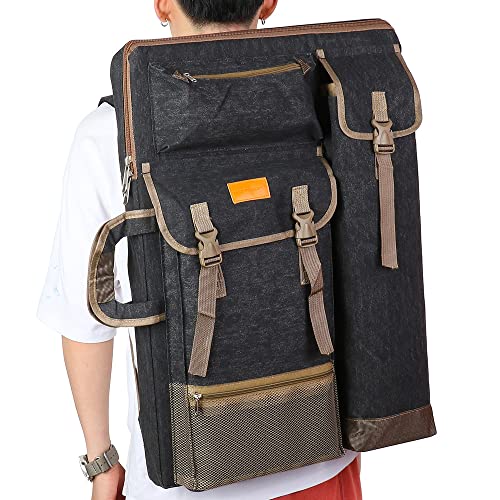 Transon 1812020050011 Art Portfolio Case Artist Backpack Canvas Bag Large 26 Inch X 19.5"Black Color thumb #5