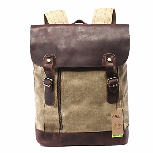 Eysee Mochila Vintage Hombres Piel de Vaca: de Ordenador Portátil de Cuero de a Diario