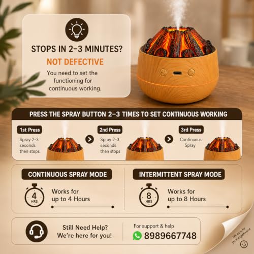 Image of Inrorans Electric 3D Glass Wax Melt Warmer Oil Burner with Stable Heating PTC Reusable Silicone Tray Night Light Fragrance Warmer for Home Fragrance Warmer no (Volcano)