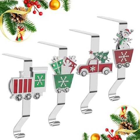 EBANKU Christmas Train Stocking Holder Set Cover
