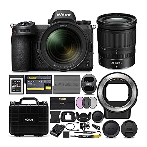 Nikon Z6 Mirrorless Digital Camera with 24-70mm Lens with Nikon FTZ Mount Adapter and 120GB XQD Card and Accessory Bundle