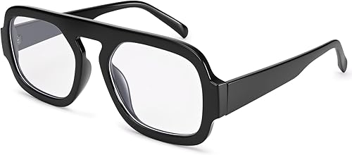 Dollger Lentes de luz azul para mujer, cuadrados, de aviador, bloqueo de luz azul, lentes retro para computadora, TV, juegos, UV400