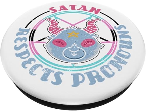Miniatura 2 de Satanás Pronombres de género LGBTQ Linda cabeza de cabra Oculto PopSockets intercambiables PopGrip