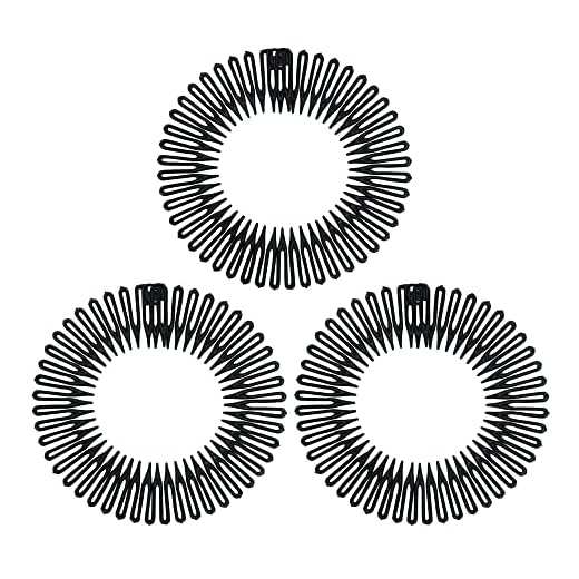 Soft 'N Style Flexible Headbands Stretch Headband Headbands Women (3pc-Black)