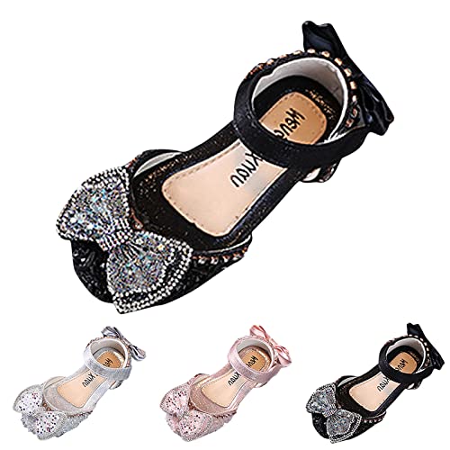 White Sandals For Girls Fashion Spring And Summer Girls' Sandals Dress Dance Show Princess Shoes Flat Bottom Rhinestone (Pink-b, 6.5 Toddler)2