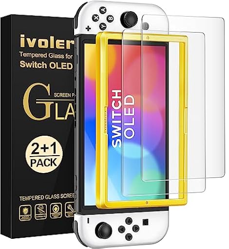 ivoler 2 Piezas Protector de Pantalla Compatible con Nintendo Switch Oled, Película Mate Anti-Huellas, Incluye Marco de Instalación Fácil, Cristal Vidrio Templado Premium | Ya disponible en tu tienda friki favorita! En mundofriki.es!