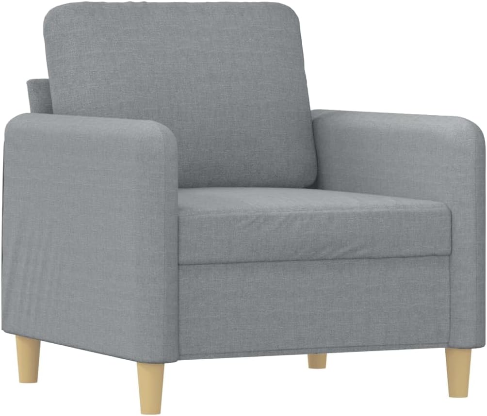 Sofa Chair Light Grey Polyester Living Room Furniture