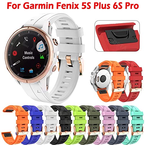 Correa de muñeca Fenix 5S Plus y Fenix 6S Pro pulsera Easyfit 20mm silicona ágata oro rosa 2