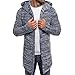 MORCHAN Hooded Solide Knit Trench Hommes Manteau Veste Cardigan Manches Longues Outwear Chemisier(Large,Gris)