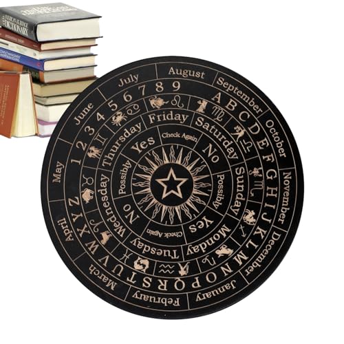 Genérico Placa de adivinhação, tapete de pêndulo - placa de adivinhação de bruxas de madeira, conjunto de mesa Ouija Spirit, placa de pêndulo de tomada de decisi para suprimentos de altar de
