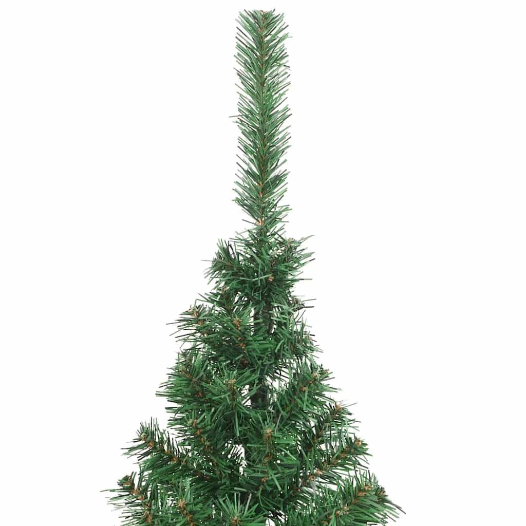 Árbol de Navidad artificial verde de 210 cm con soporte, de PVC, para pared, ahorra espacio, para interior y exterior