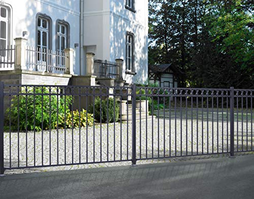 Alberts 510114 Einzeltorset Circle, zum Einbetonieren | verschiedene Höhen - wahlweise in verschiedenen Farben | matt-schwarz | Höhe 100 cm | Breite 1 m