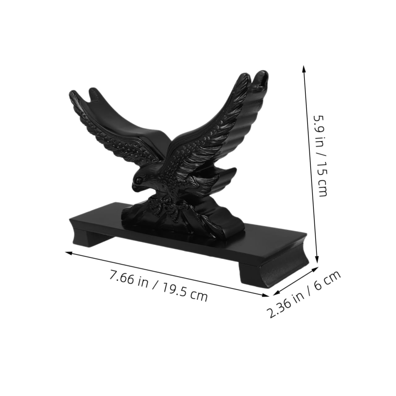 Soporte para Espadas Forma de Águila Negro de Resina