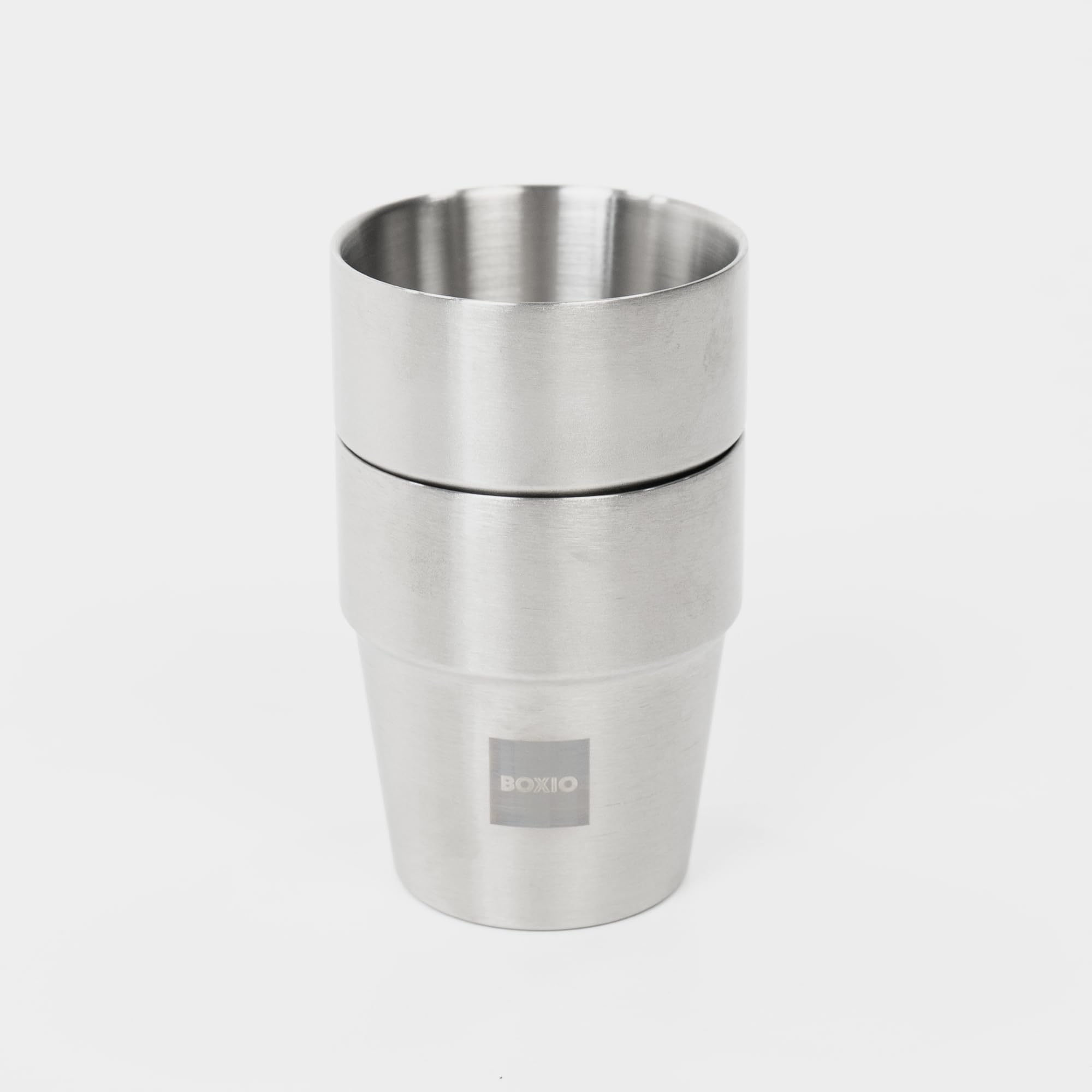 BOXIO - CUP: 2 x Stainless Steel Drinking Cups 300 ml Double-Walled Camping Mug Stainless Steel Thermal Mug To Go - Insulated Coffee Mug for Outdoor, Festival & Travel Insulated Mug for Coffee Camping — image 1