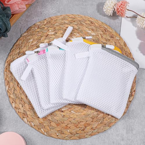 5 Stück Wäschenetz Klein 14 x 12 cm Mini Waschmaschinenbeutel mit Reißverschluss Wäschesäcke Wäschebeutel für Wäscheperlen Feinwäsche Bh Socken Unterwäsche