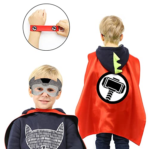 Vosoe Superhero Capes And Masks Double Side Dress Up Costumes Christmas Cosplay Festival Birthday Party Favors For Kids (Hulk 5 Sets With Slap) #TOP5