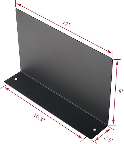 Miniatura 3 de Estante flotante de metal negro en forma de L, estante moderno y resistente para montaje en pared, 8 x 12 pulgadas, 1 paquete