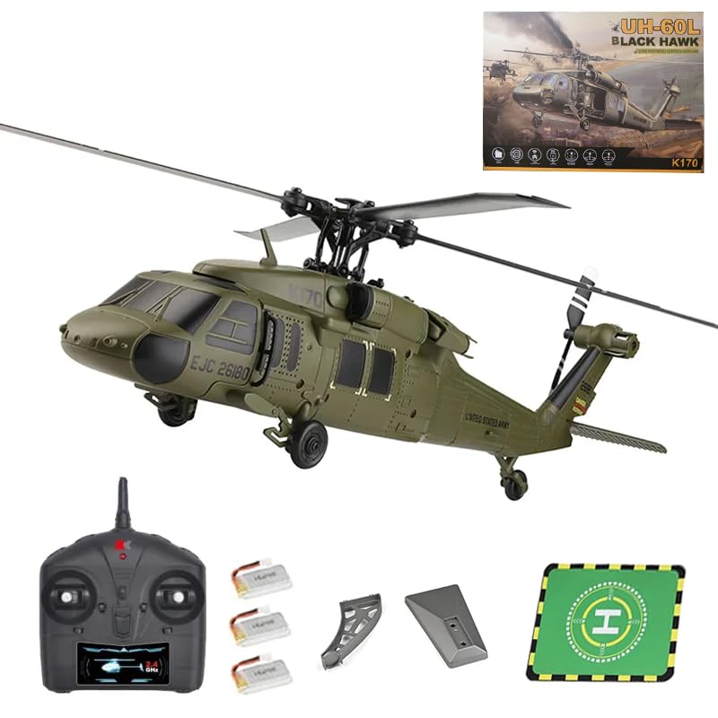 Amazon.com: HOENTECH K170 UH-60L Military RC Helicopter, 2.4GHz