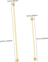 Vista 2 de 4 barras de madera para colgar banderas de pared horizontales de bambú, varillas de macramé para colgar en la pared, bastones para colgar