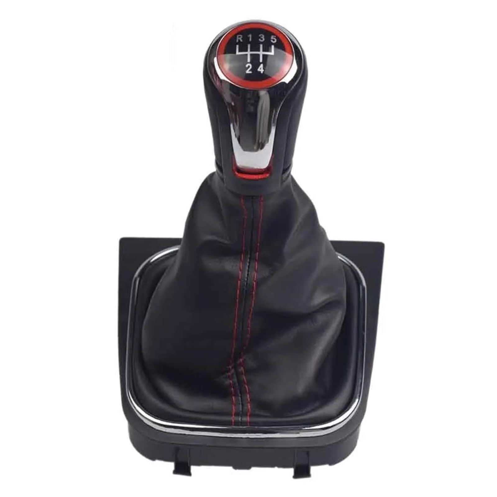 FSOZDBBPL Automotive Parts 5/6 Speed Gear Shift Shifter Knob Lever Gaiter Boot Cover Collar for Golf A5 MK5 GTI GTD R32 for Scirocco(5speed Chrome)