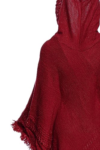 Women's Hooded Cape Poncho Tassel Shawl Wrap Retro Style2