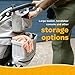 Larktale Caravan Coupe Quad, Compact Stroller Wagon with Reclining Seats for 4 Kids, Gray/Black