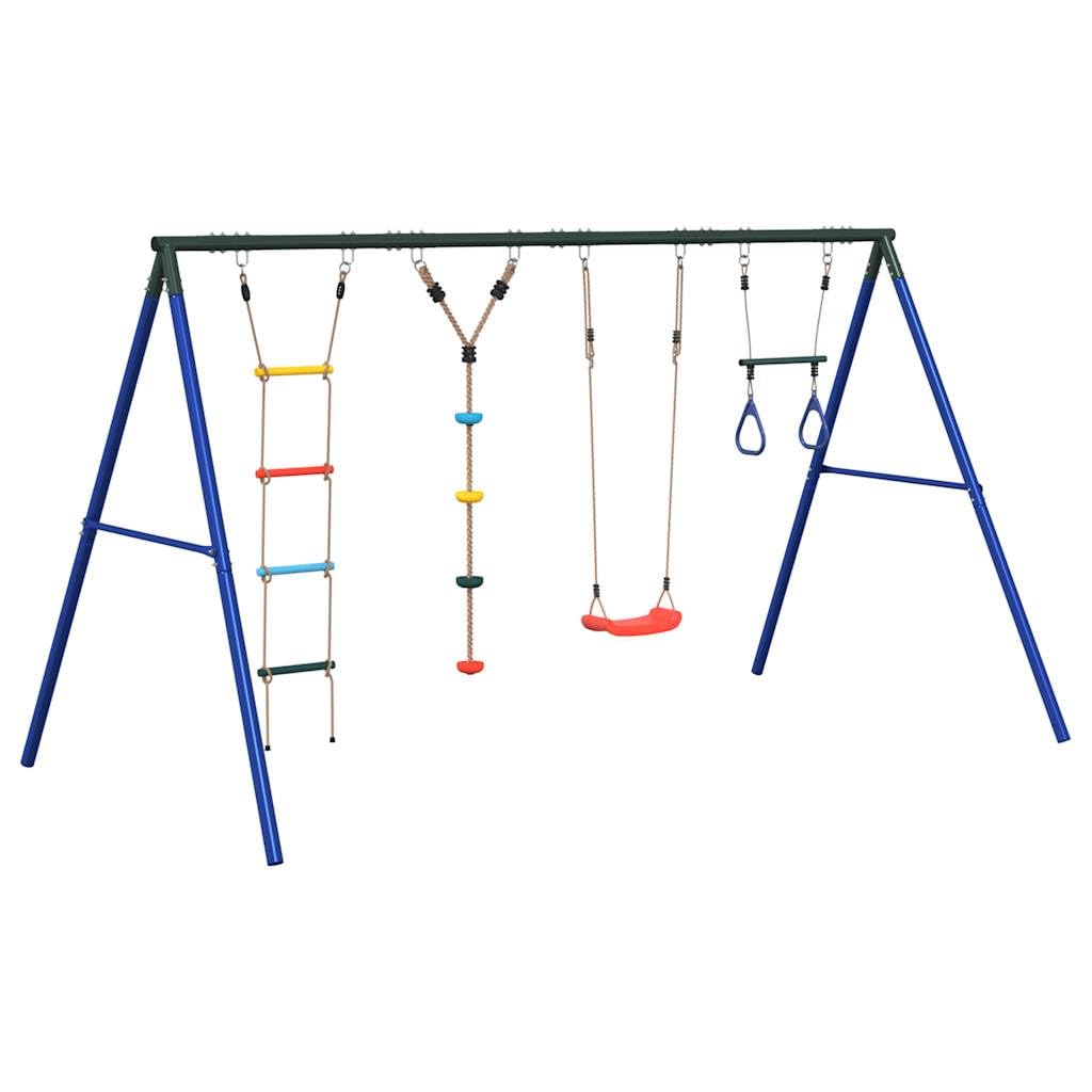 Juego de columpio multicolor con Trapecio, escalera y disco