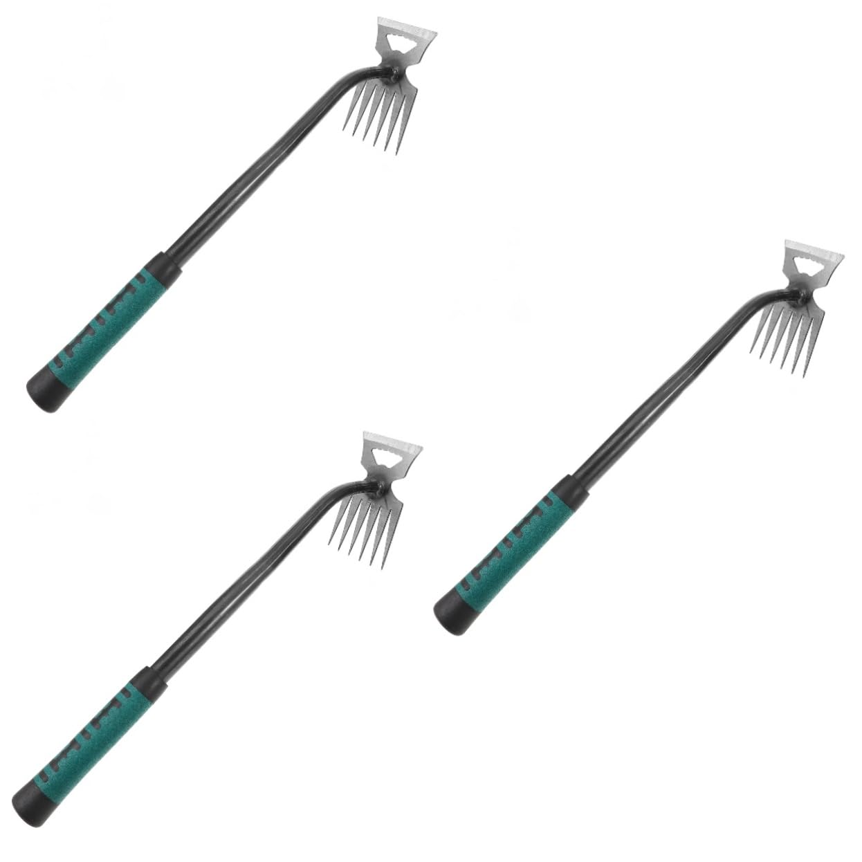 Mikikit 3 Stück Hiege aus Jäten entwurzeln Gartenhacken Gartenarbeit dreieckiges Hacke-Gartengerät Clearing-Tool garten unkraut entfernen Unkraut jäten Unkrautstecher Stahl