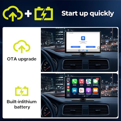 LAMTTO 9" Wireless CarPlay Screen with Net-Flix YouTube Apps Portable Car Play Screen for - image 7
