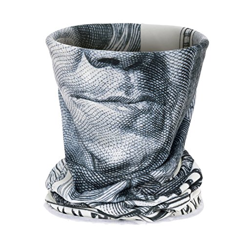 Creativee - Pasamontañas para cuello con impresión 3D para motocicleta, con diseño de bandana y polainas finas, multifuncional, para calentar los oídos, diadema, Infantil, cara de dólar