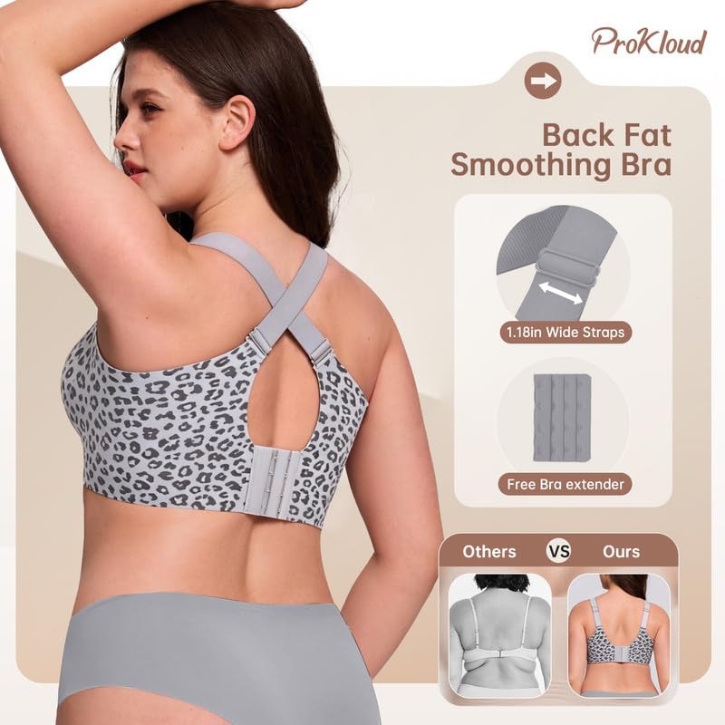 Image of ProKloud Jelly Bras for Women No Underwire Wireless Bra with Support and Lift Full Coverage Plus Size Comfy Seamless Bra