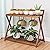 Tovacu Wood Plant Stand Indoor Outdoor 2 Tiers Flower Stand Corner Stepped Planter Shelf Rack Flowerpot Holder for Plant Display in Patio Balcony Entryway Porch Livingroom (Classic X-Cross Design)