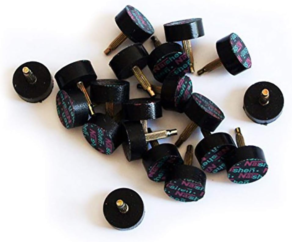 A pack of Ladies Round High Shoe Repair Heel Tips - Assorted Sizes, 20 Pairs per pack (A602 15mm diameter)