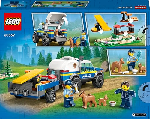 60369 City Addestramento Cinofilo Mobile, Set con Percorso a Ostacoli, SUV Macchina Polizia Giocattolo e Rimorchio, 2 Figure di Animali, Giochi per Bambini - Lego - Immagine 10
