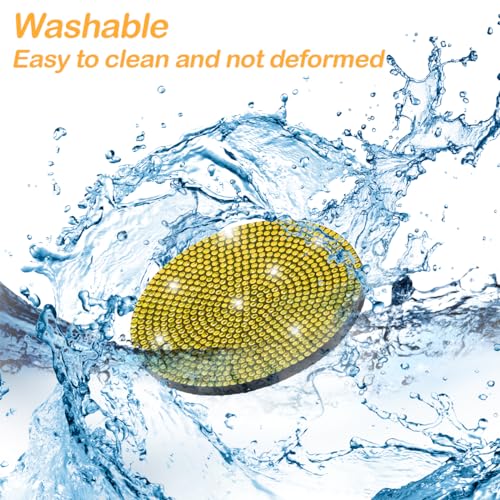 Image of Osilly Bling Car Cup Holder Coaster, 2 Pack Crystal Rhinestone Anti-Slip Insert Coasters, Universal 2.75 Inch Fashion Automotive Cup Mat, Car Interior Accessories Decor Gifts for Women (Yellow)